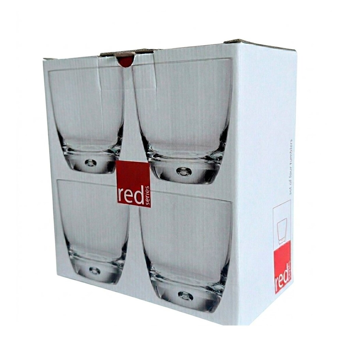 SET X4 VASO WHISKY 365ML RED SERIES 