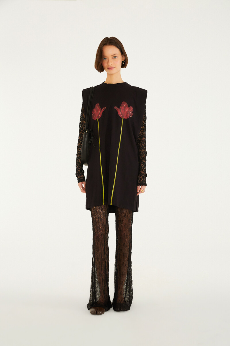 PANTALON ENCAJE Negro