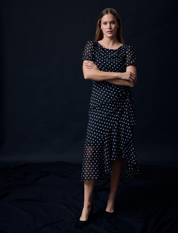 Vestido Maxi Lunares NEGRO/BLANCO