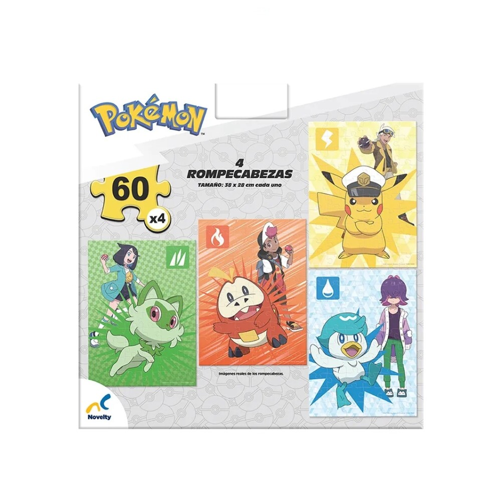 Puzzle 60 Piezas 4 en 1 – Pokémon Horizon PUZZLE 60P 4 EN 1 HORIZON POKEMON JCA-4592F