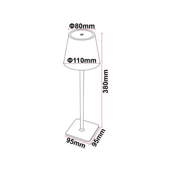 Lámpara de mesa LED inalámbrica 5W celeste USB-C IX5004
