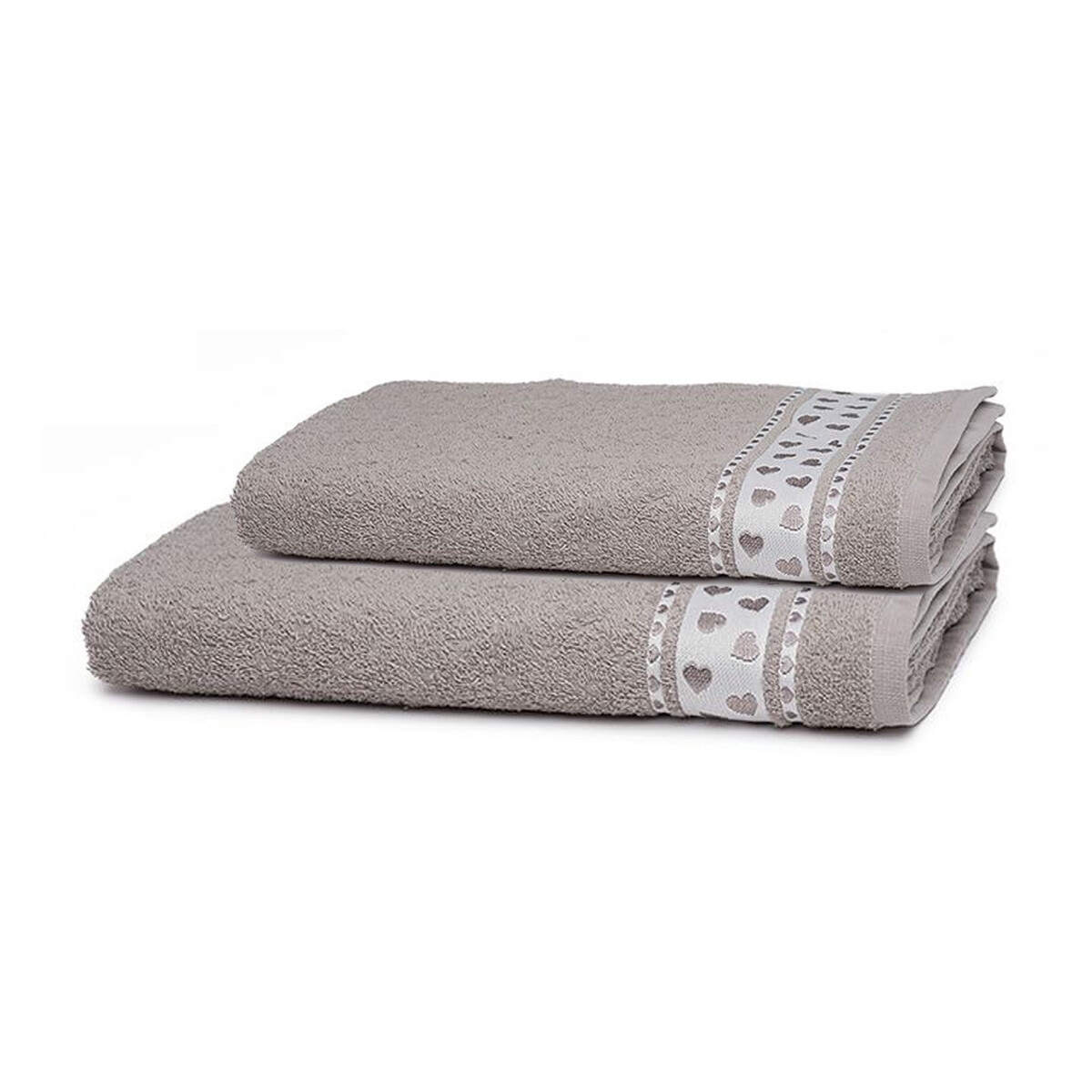 Pack x 2 Toallas Jacquard Premium 100% Algodón - 6987 - GRIS CINZA 