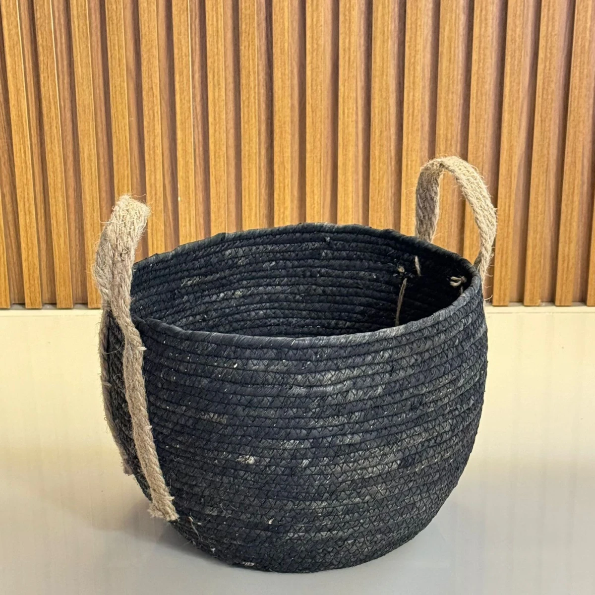 Canasto Cesto Yute Natural Alto 28cm x Ø 22cm 