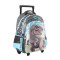 Mochila Footy CARRO DINOSAURIO con Luz Led Gris - Celeste