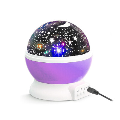 Lampara veladora giratoria proyector led Estrellas Usb Violeta Lampara veladora giratoria proyector led Estrellas Usb Violeta