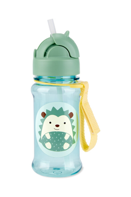 Botella de plástico Tritan, con sorbito, diseño erizo Sin color