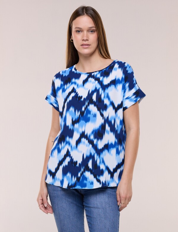 Blusa Holgada Printed AZUL/MULTI