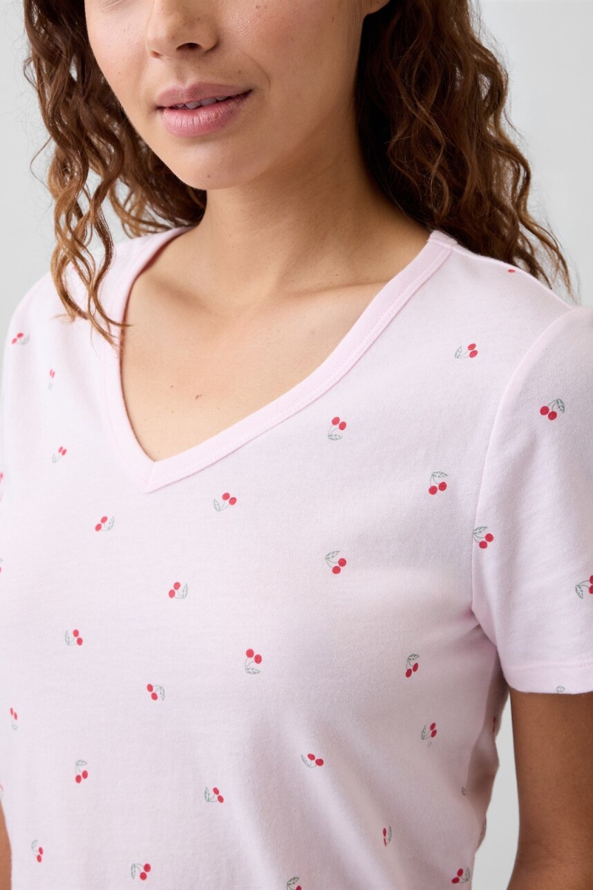 Remera Estampada Mujer Cherry Print