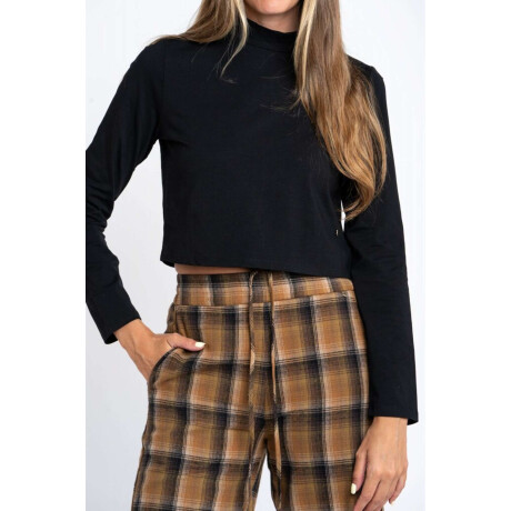 Polera Algodon Elastano Negro