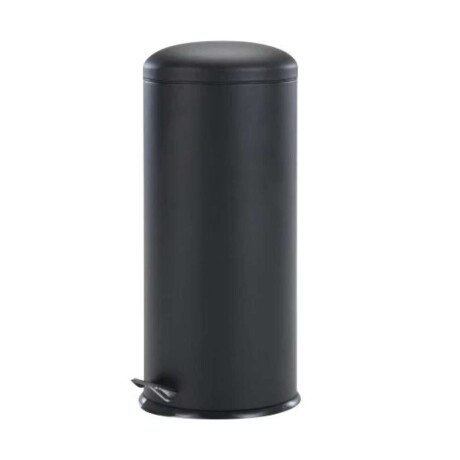 Papelera Cilindrica 30Lt Acero Negro Mate