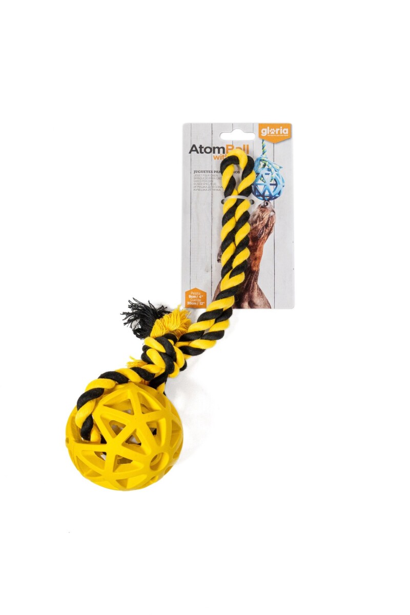 BOLA REJILLA GOMA CON CUERDA 7CM DIM. X 30CM 