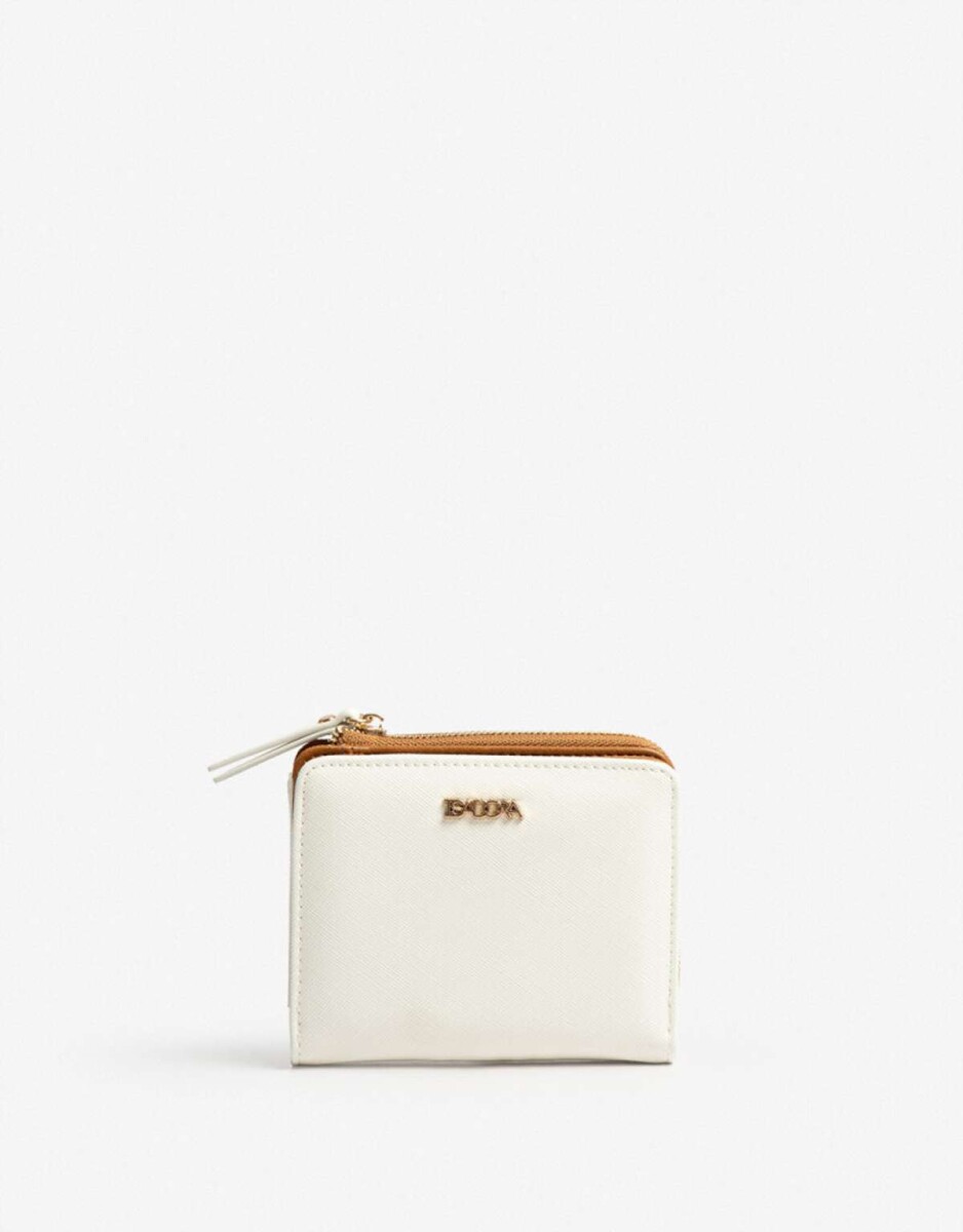 Billetera Con Cierre - Blanco Crudo 