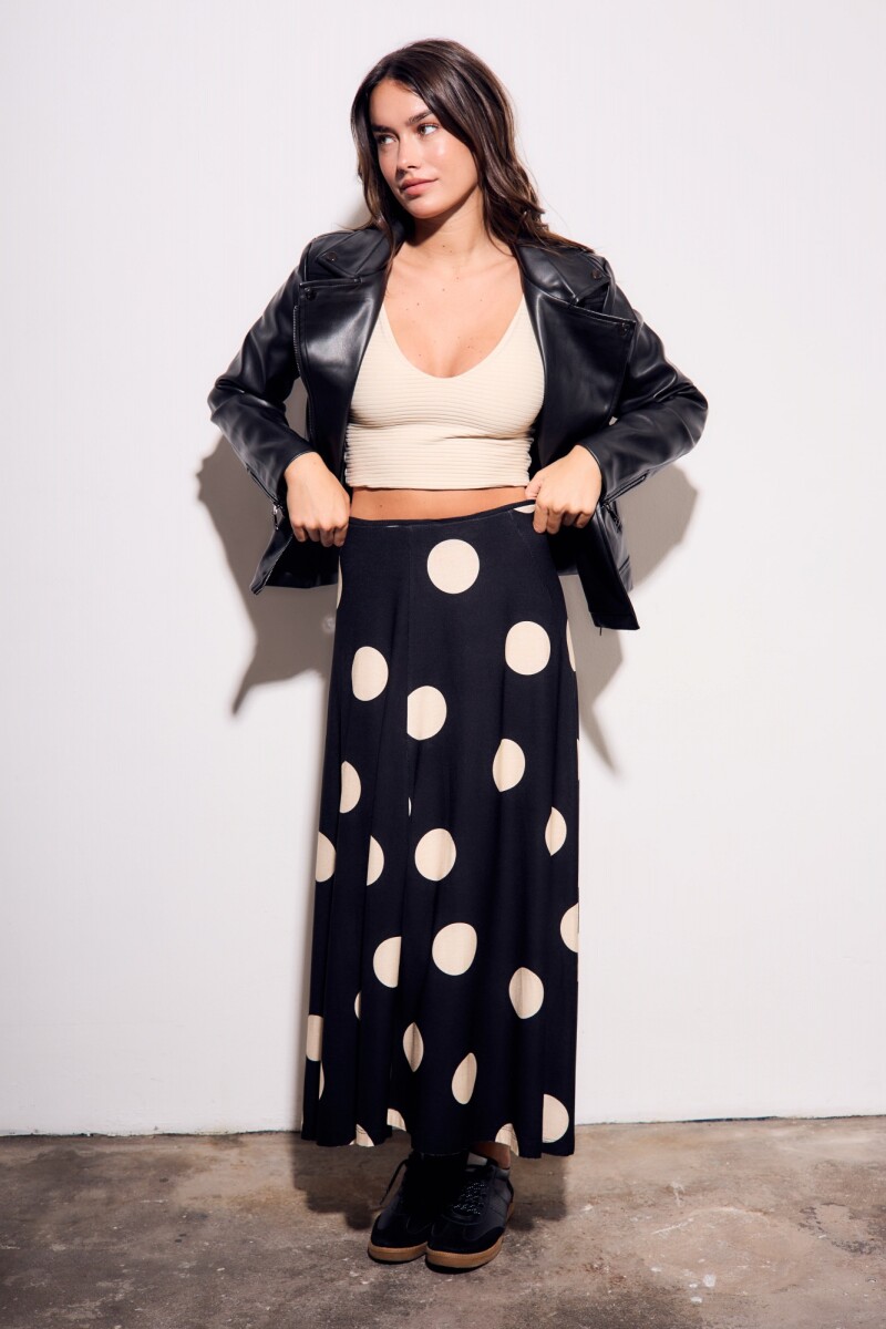 Falda Lunares - Negro 