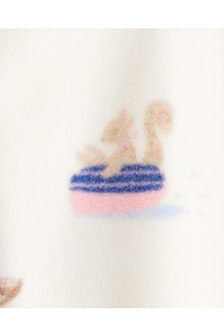 Pijama una pieza de micropolar, con pie, diseño esquí Sin color