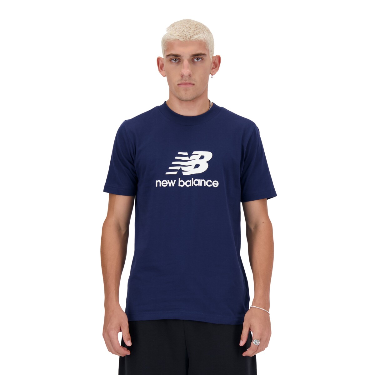 Remera New Balance de Hombre - STACKED LOGO - MT41502NNY - BLUE 