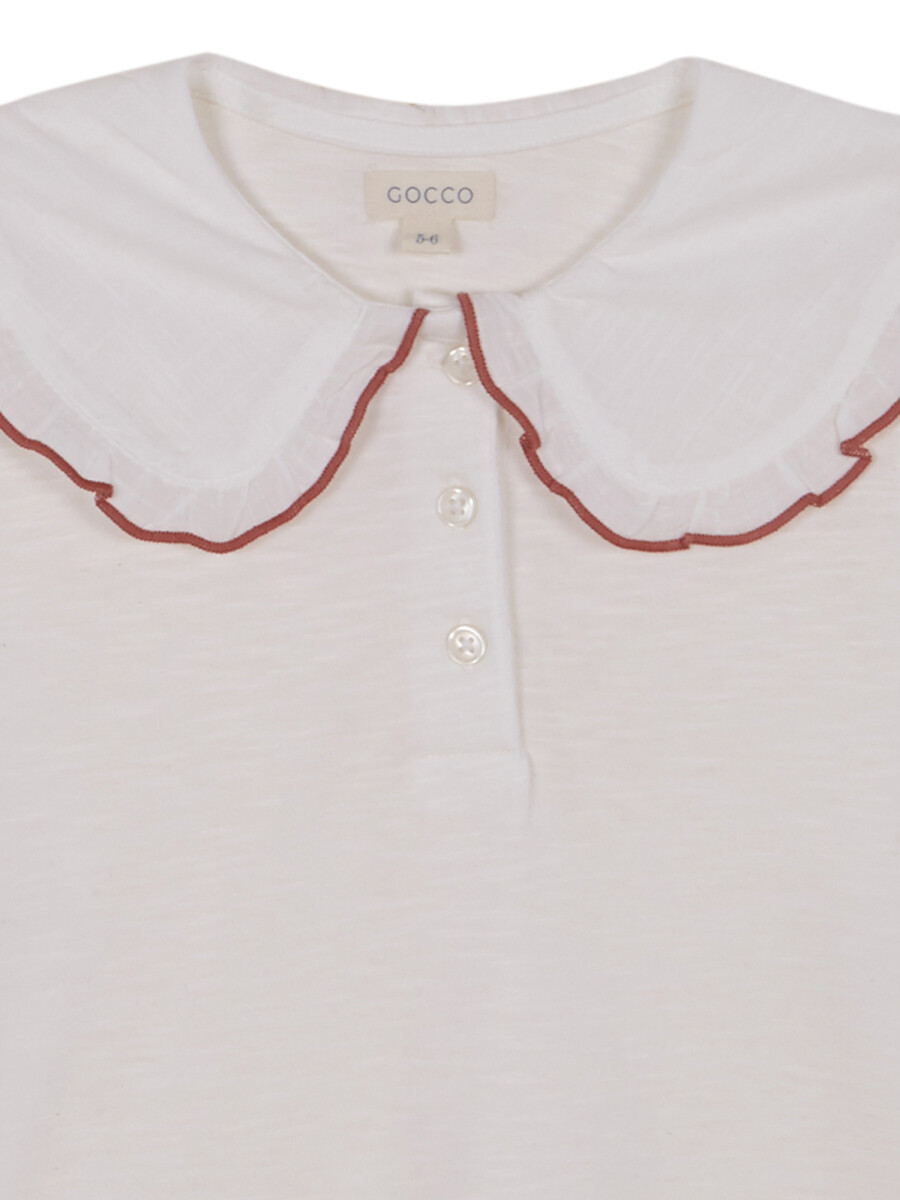 Camiseta Con Cuello C Blanco Roto