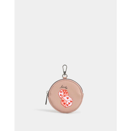 Monedero Cuerina Estampado Rosa Viejo