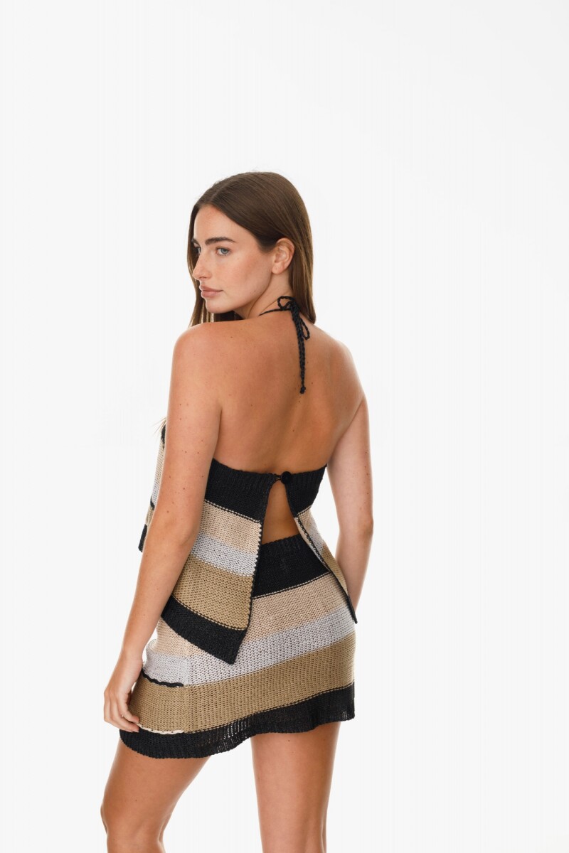Falda Horizonte Negro/Beige