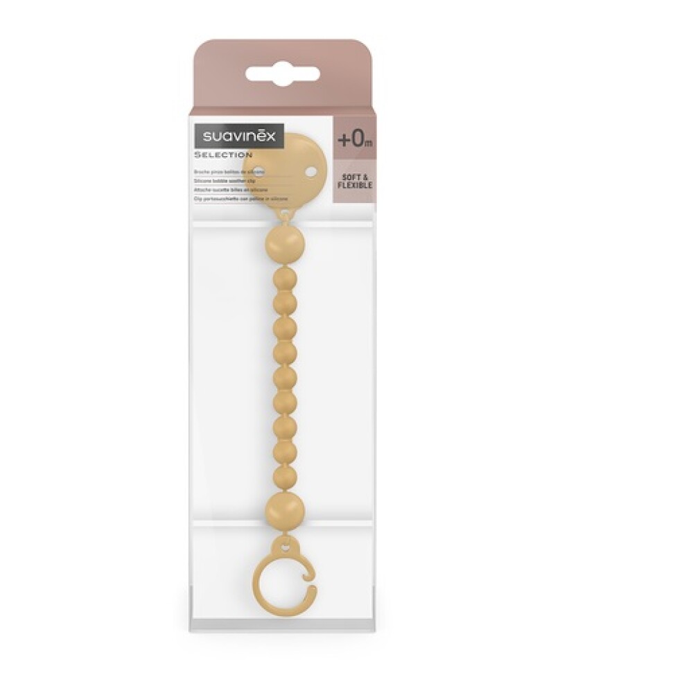 Clip para chupete Suavinex silicona ESSENCE Mostaza