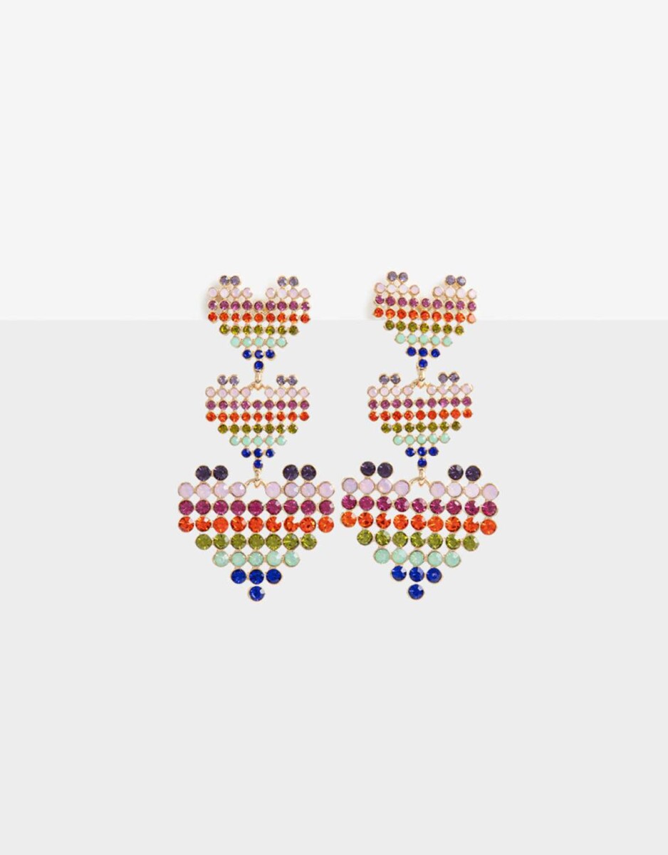 Aros Colgantes Largos Color - Combinacion Multicolor 