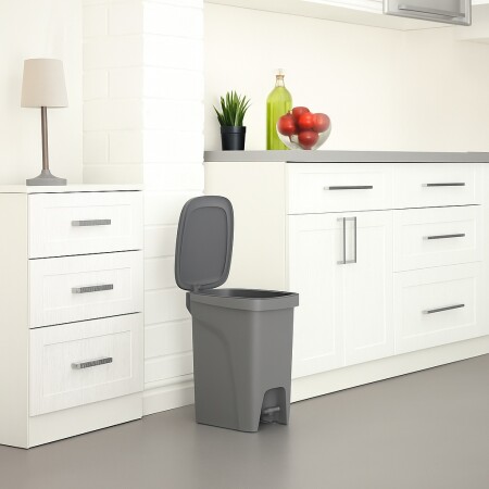PAPELERA TACHO BASURA TRAMONTINA COMPACT 10LTS GRIS