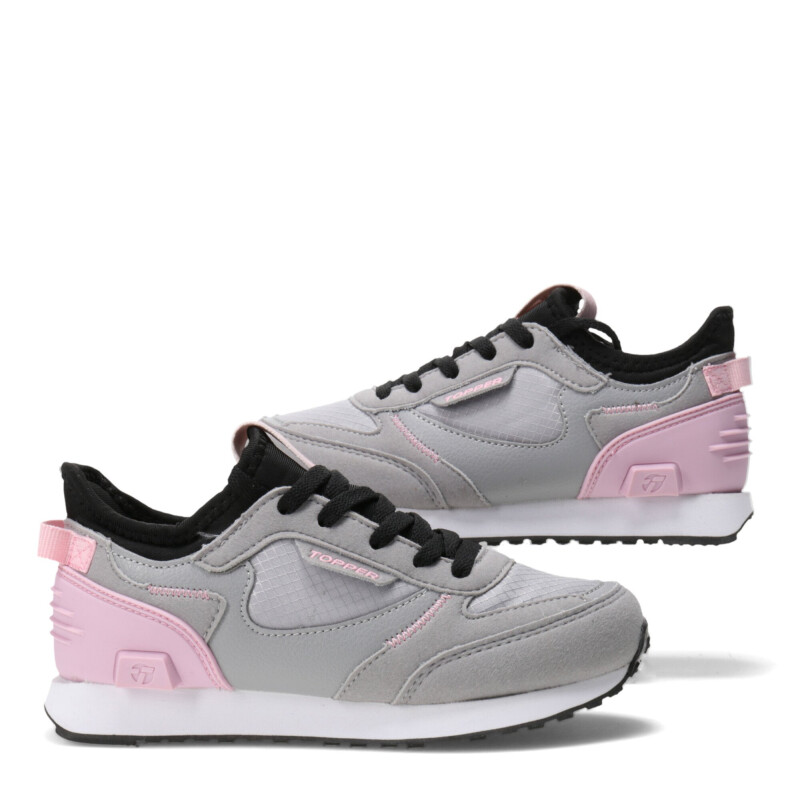 Championes Infantiles Topper Oldi Kids Gris - Negro - Rosa