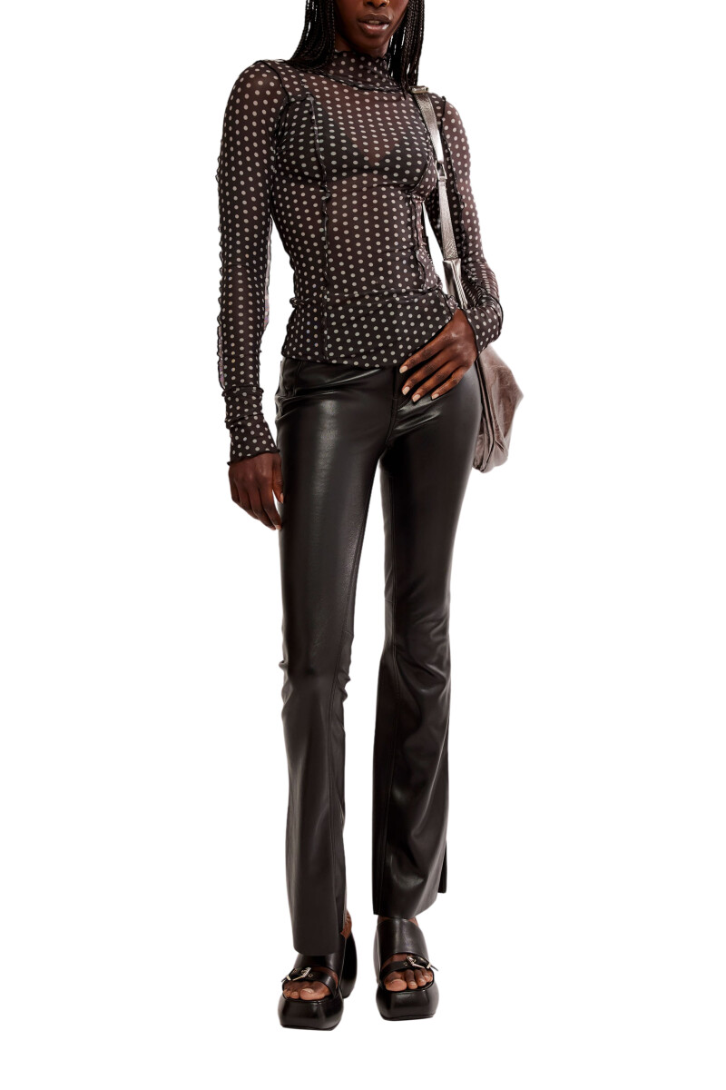 CHARLIE PRINTED MESH TOP Negro