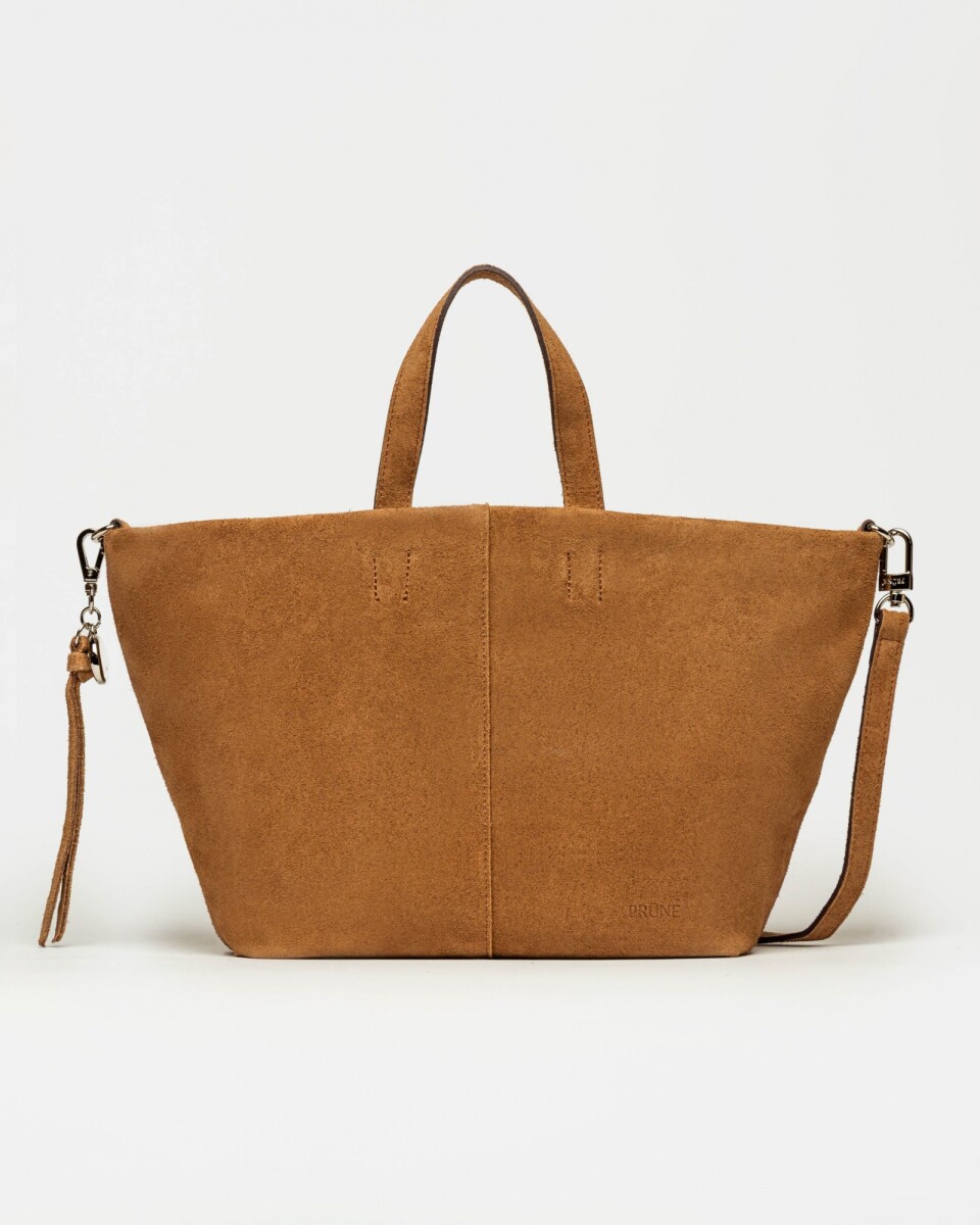 Cartera de mano The Flapper en cuero gamuza - Cuoio 