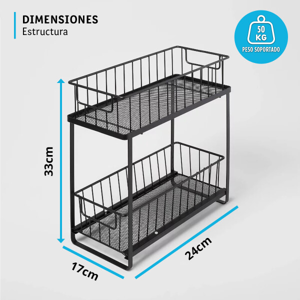 Organizador multiuso Cocina baño Oficina Alacena 2 Estantes Cajones extraibles IMBACK CAN012 Organizador multiuso Cocina baño Oficina Alacena 2 Estantes Cajones extraibles IMBACK CAN012