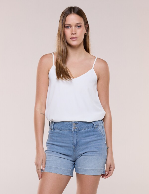 Short De Jean Elastizado Tiro Alto JEAN CLARO