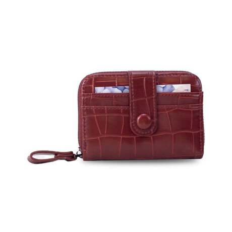Tarjetero Irina Croco Bordeaux