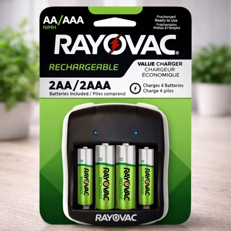 CARGADOR DE PILAS RAYOVAC + 2 PILAS AA + 2 PILAS AAA CARGADOR DE PILAS RAYOVAC + 2 PILAS AA + 2 PILAS AAA