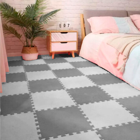 Set X20 Tatami Alfombra Suave Plush Piso Encastrable Gris