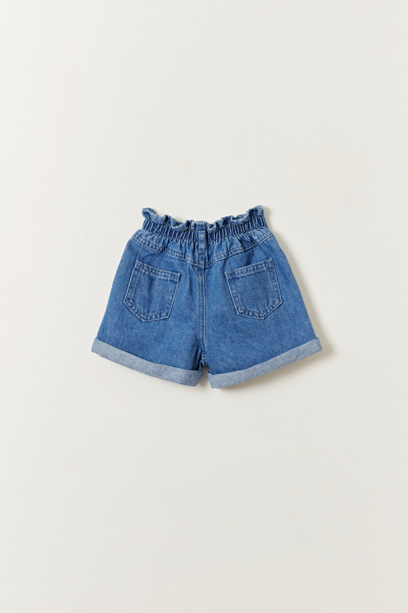 Short jean paper bag Azul Medio