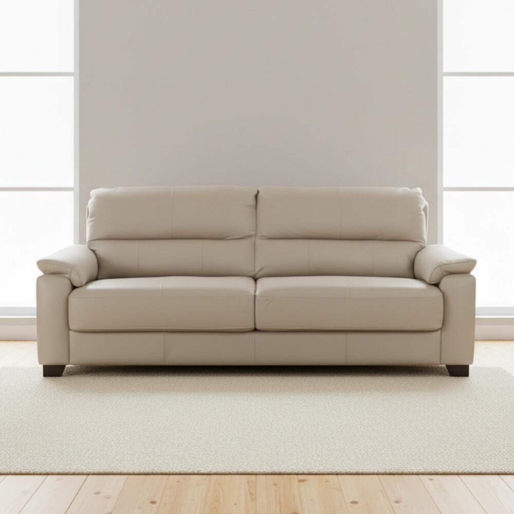 SOFA 3 CUERPOS CUERO-100-NATURAL NATURAL-BEIGE VENECIA CRUDO