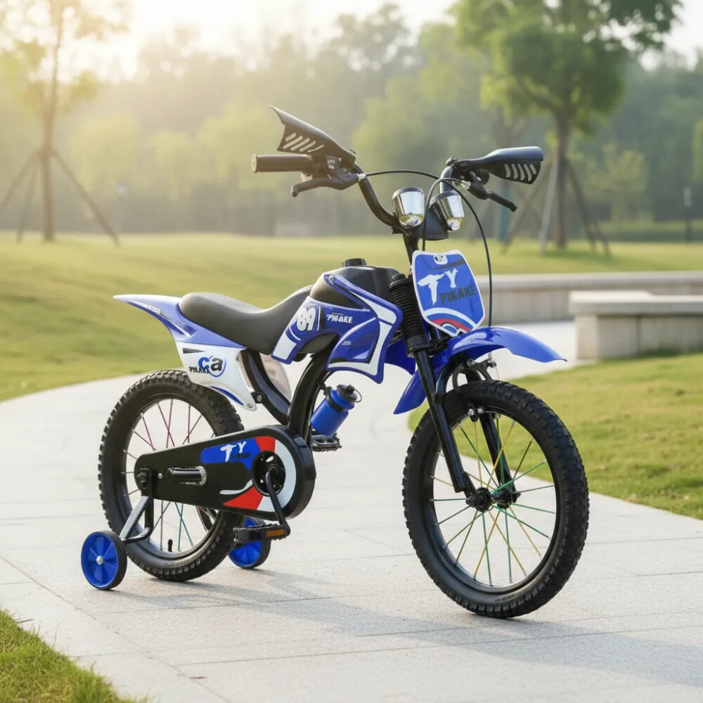 Bicicleta Estilo Motocross con Roncador Rodado 16" AZUL