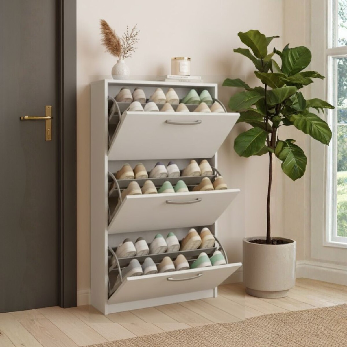 Zapatera 3 puertas - Blanco 