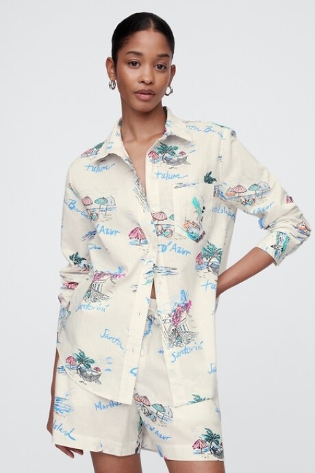 Camisa De Lino Brannan Mujer Vacationland