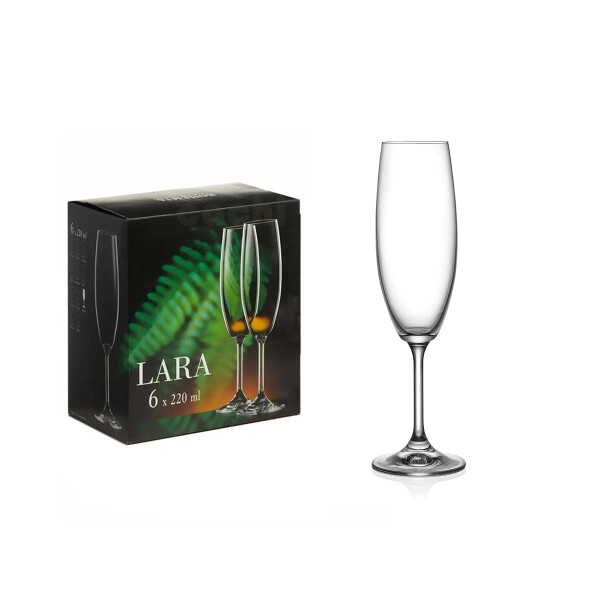 Set copas Lara flauta 220 ml x6 BOHEMIA Set copas Lara flauta 220 ml x6 BOHEMIA