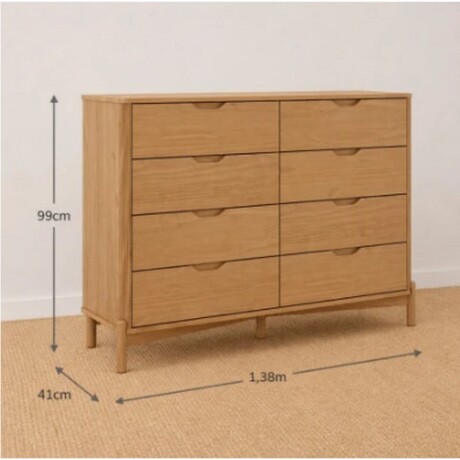 COMODA 8 CAJONES NEST COLOR TAUARI MADERA MACIZA COMODA 8 CAJONES NEST COLOR TAUARI MADERA MACIZA
