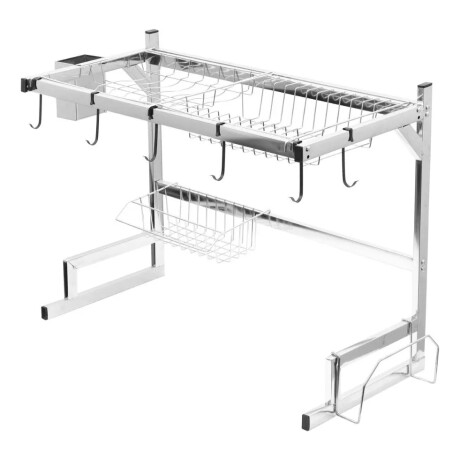 Escurridor Seca Platos Acero Vajilla 2 Pisos 65cm Jalisco Gris Claro