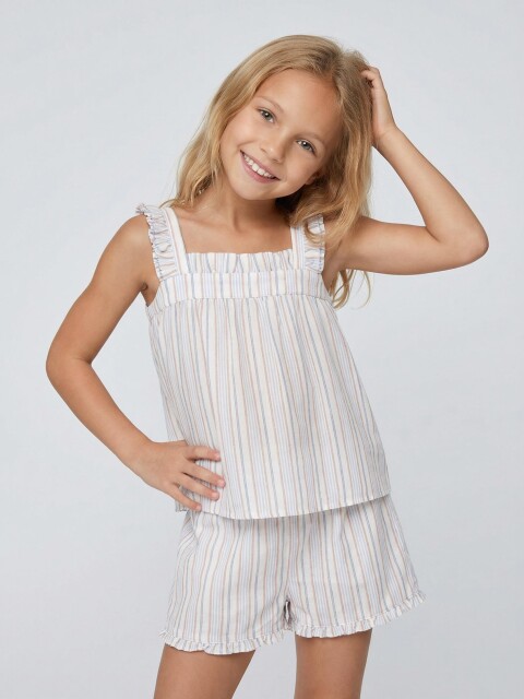 Pijama Estampado Rayas Azul