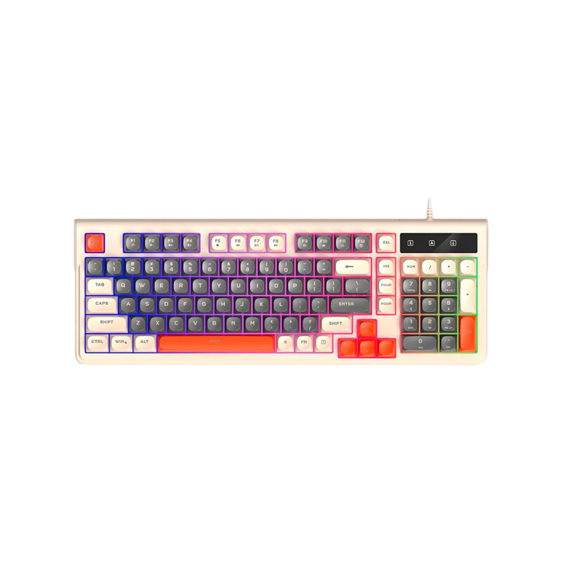 Teclado gaming T13 98 teclas con RGB color beige Teclado Gaming T13 98 Teclas Con Rgb Color Beige
