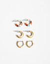 Aros Argollas Set Color Set De Argollas Esmaltadas - Combinacion Multicolor