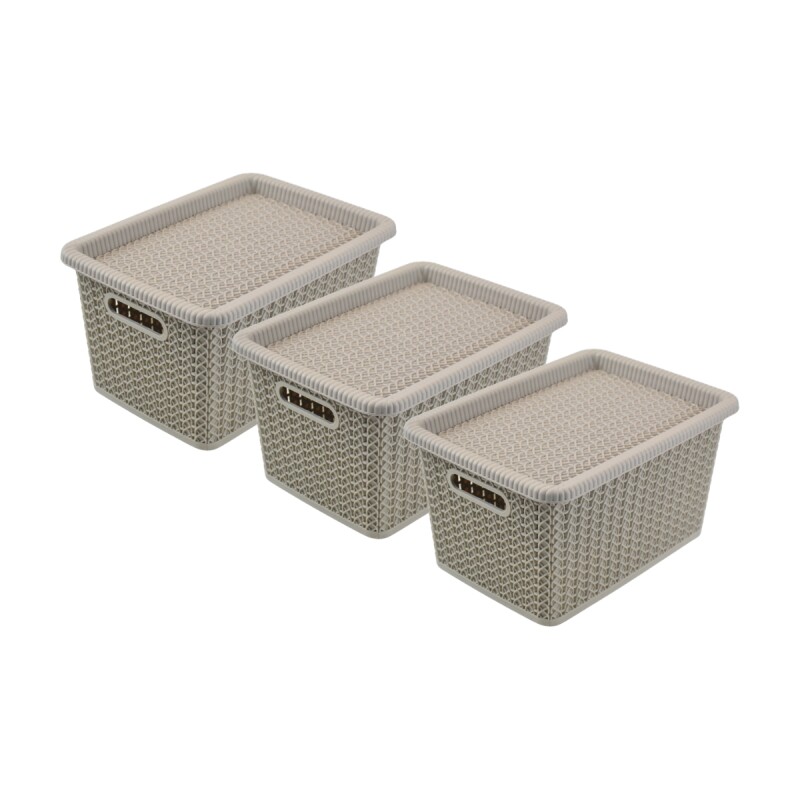 Set x3 caja organizadora simil ratán 5L CAPPUCCINO