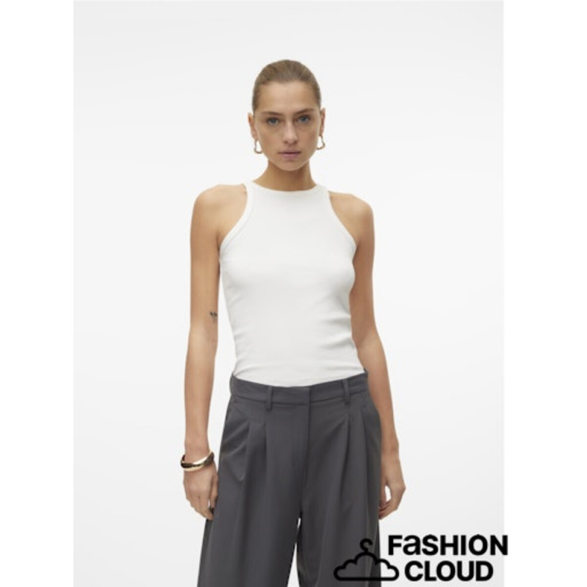 VMCHLOE SHORT TANK TOP JRS NOOS - SNOW WHITE 