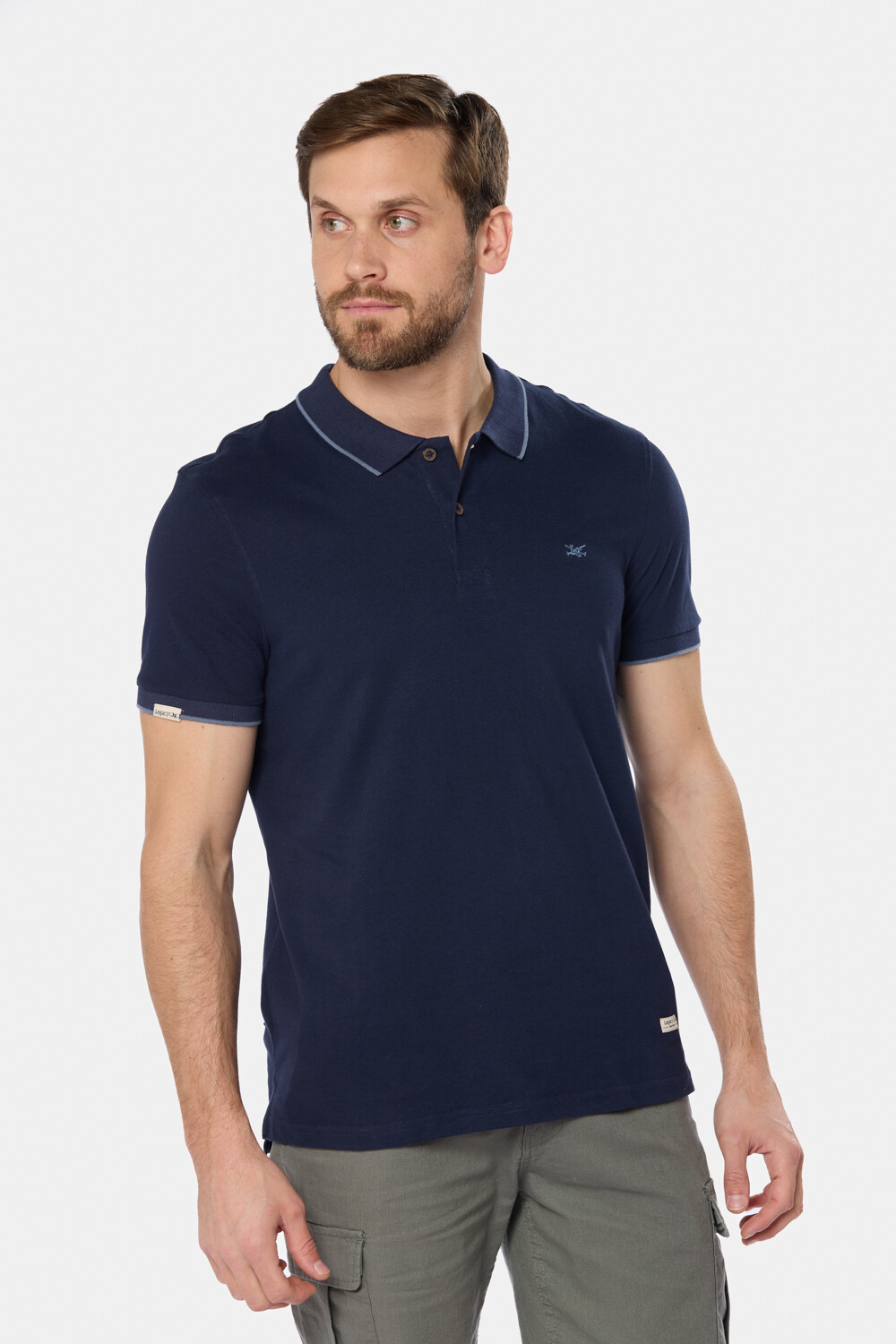 REMERA POLO JERSEY RAYADA Azul