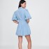 SS BUBBLE MINI SHIRTDRESS - LT HILSON LIGHT WASH
