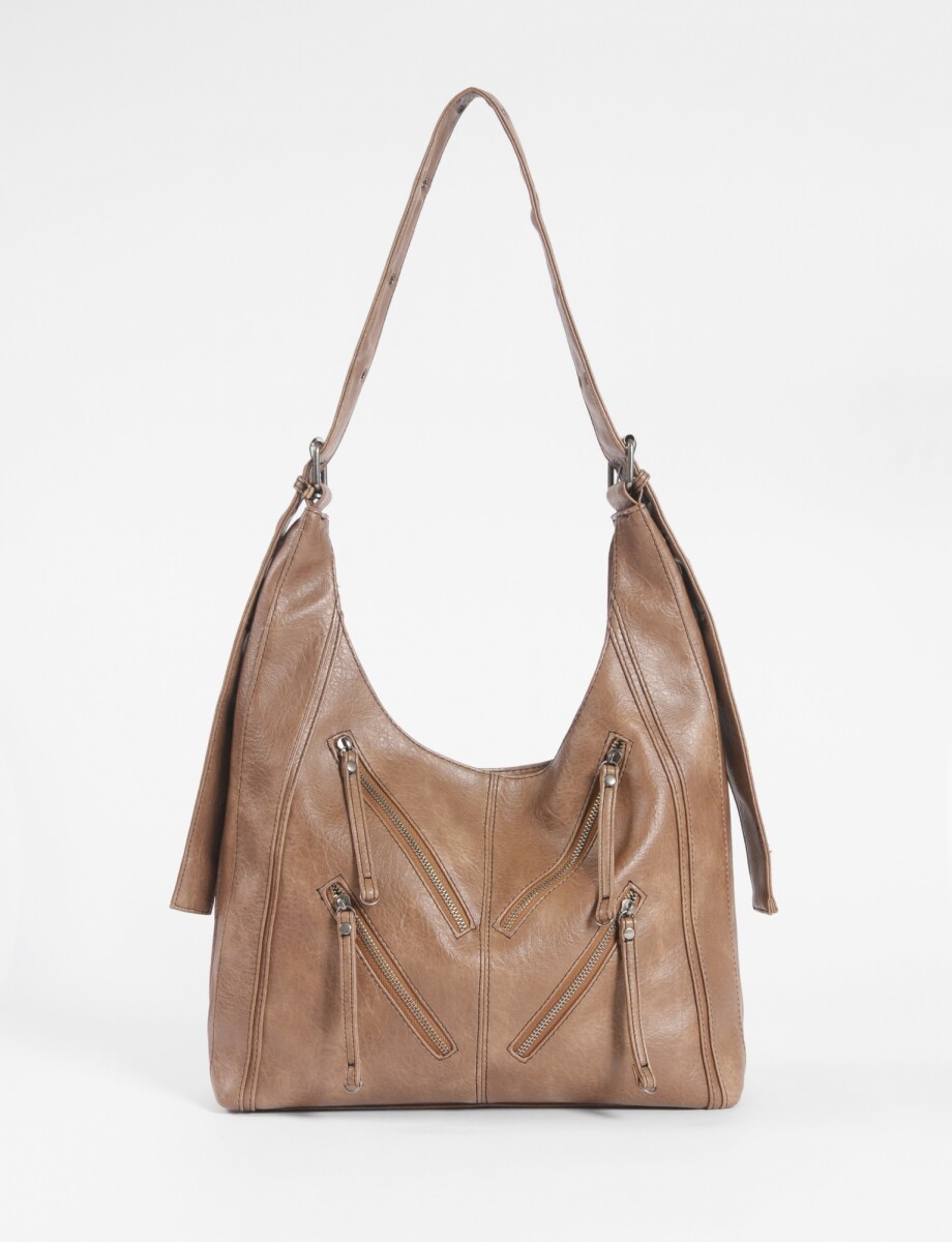 Cartera soft ojalillos - marrón 