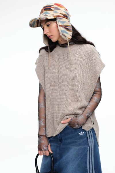 CHALECO BOTONES Camel